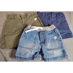 Carter’s Toddler Boys Shorts Lot 3pc | Size 3T & 24M | Denim Cargo Pull On